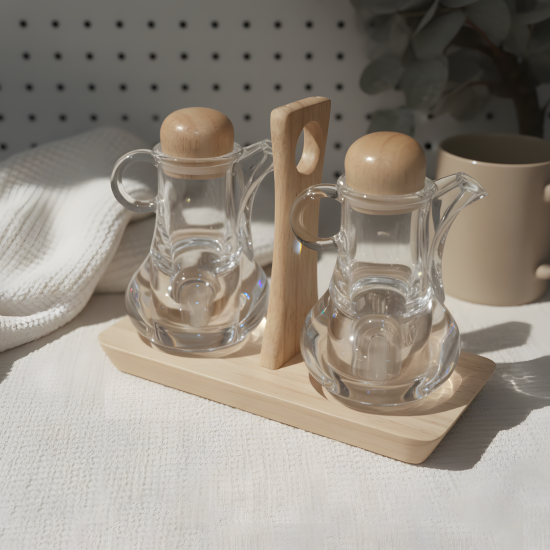 Plastic Oil Dispenser Set - 2 Pcs